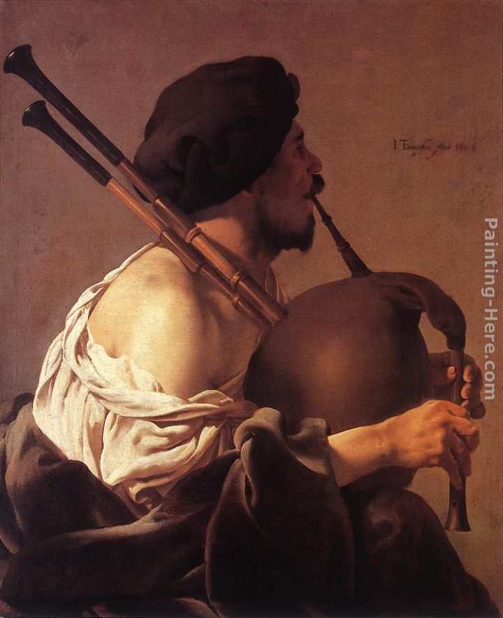 Bagpipe Player painting - Hendrick Terbrugghen Bagpipe Player art painting